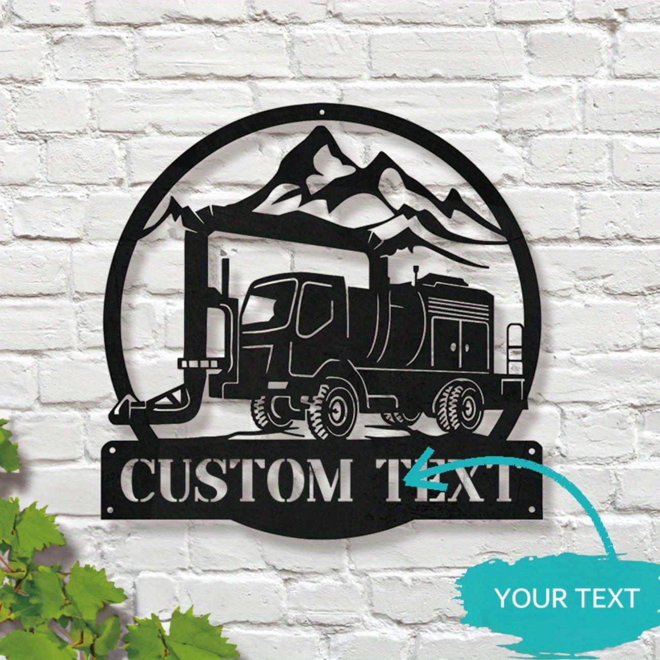 

Personalized Truck Driver Metal Wall Art Custom Cold Air Blower Truck Sign Home Garage Office Hanging Decor S чёрный