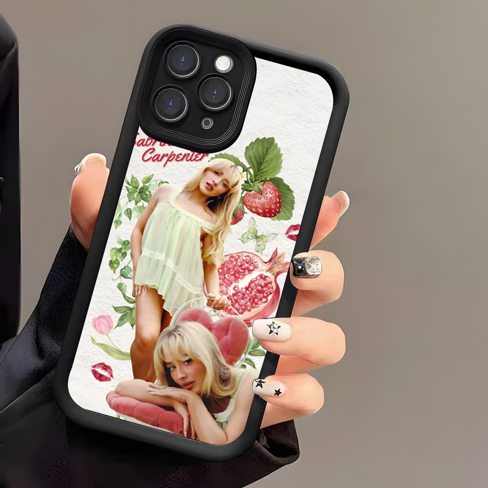 Please S-Sabrina C-Carpenter Phone Case For IPhone 17 Air 16 E 15 14 Plus 13 12 11 Pro Max Black Sky Eye Stepped Protective Case