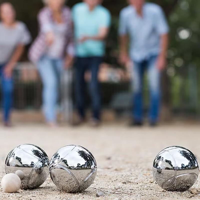 Metal Bocce Ball Outdoor Petanque Set 3 6 8pcs Fun Family Lawn Game for Beach Activities