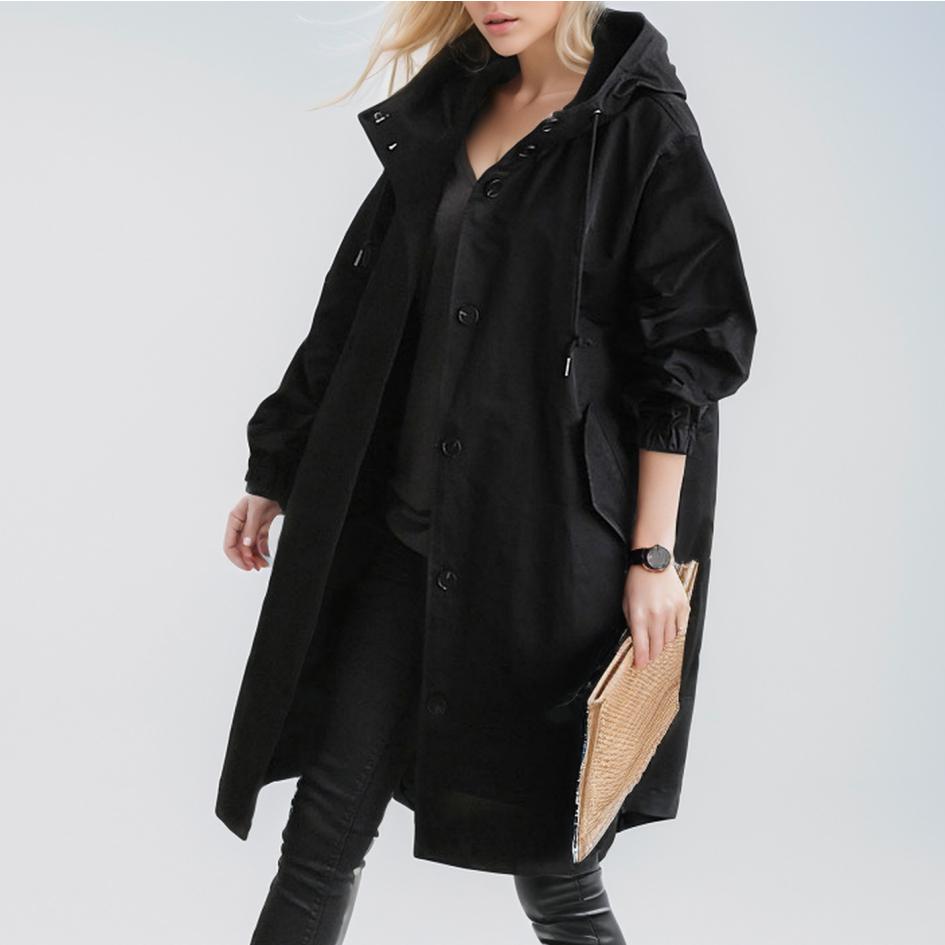 

DIMANAF 2024 Новая женская длинная куртка пальто с карманами на пуговицах Базовый осенний кардиган Женская свободная однотонная куртка