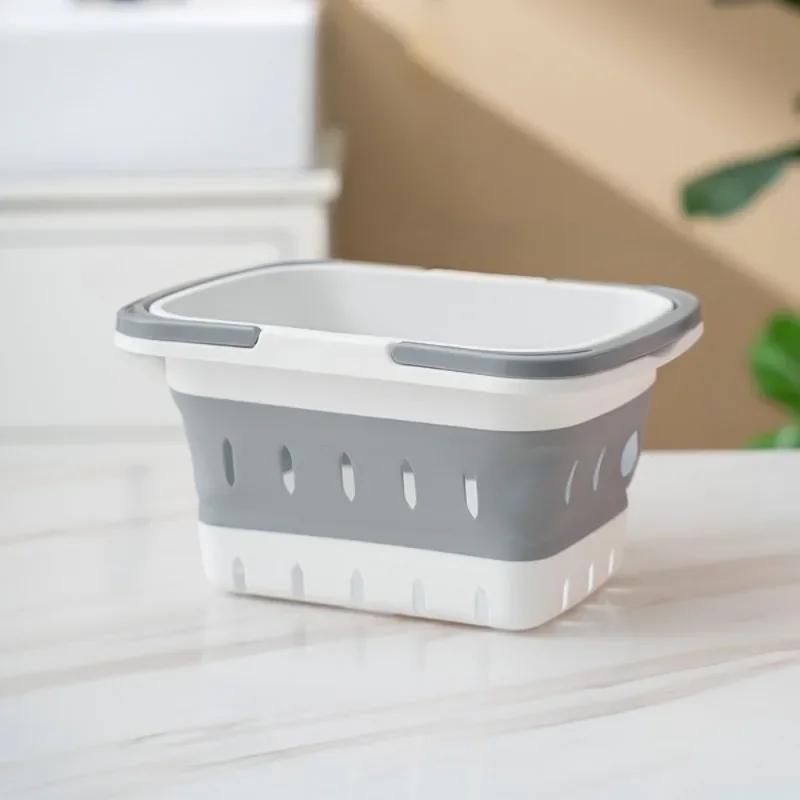 

Collapsible Handled Laundry Basket Ellipse Oval Tub- Portable Washing Tub Space Saving Laundry Containers Home Organizer Basket