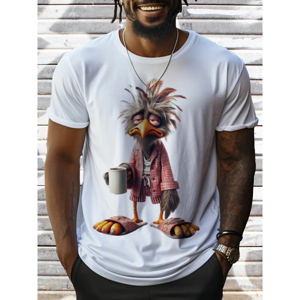 Sommer Herren Outdoor Freizeit Atmungsaktives T-Shirt Kurzarm Cartoon Tier 3D Gedrucktes Muster Groß Übergröße Locker Herren Kinder T-Shirt