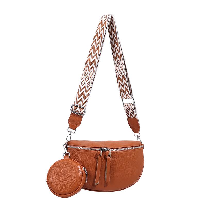 Genuine Leather Women Shoulder Crossbody Bags Luxury Cow Leather Chest Bag With Small Purse Female Handbags Waist Bag