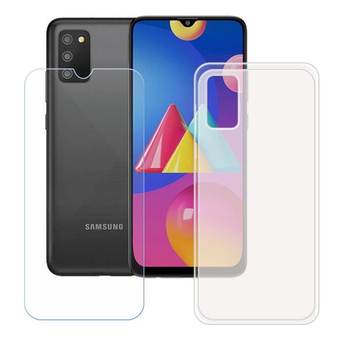 Coque et Protecteur d'Écran - Samsung - Galaxy A02S - Translucide - Souple - Verre Trempé Inclus