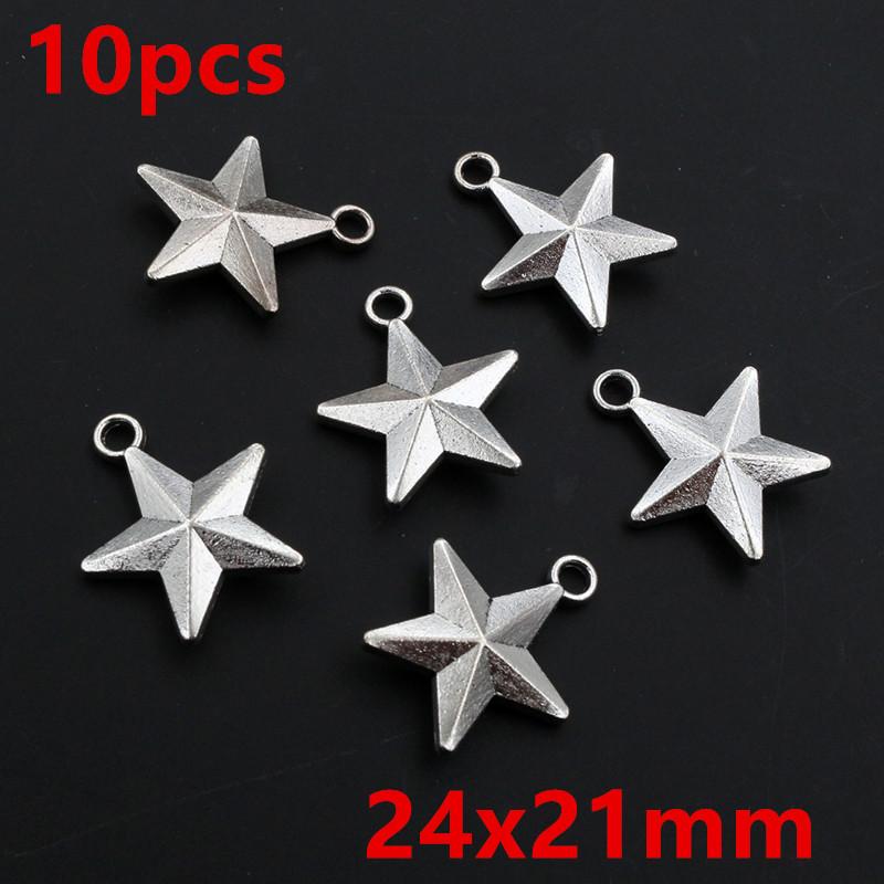 10-50pcs Alloy Metal Star Charms Pendant for Necklace Bracelet Earrings DIY Jewelry Making Accessories Findings Crafts