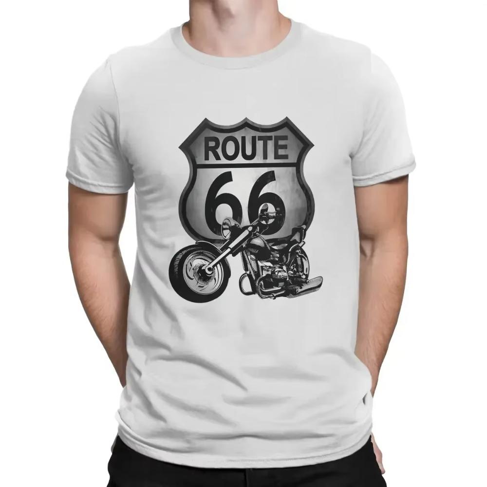 Newest U S Route 66 Motorcycle Road Graphic T Shirt for Men 100%Cotton Short Sleeve Tees Vintage Alternative Women Clothing Tops