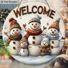 Warm Winter Christmas Wooden Sign with Snowman Pattern - Navidad Welcome Sign for Front Door, Wall Hanging Decor - Ideal Christmas Decoration