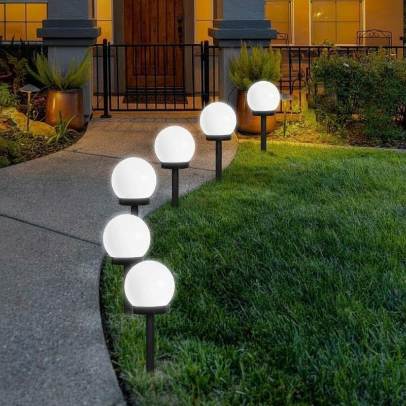 Waterproof Solar Garden LED Sphere Light 1PC Outdoor Decor Lamp for Patio Walkway Balcony Landscape Decoration