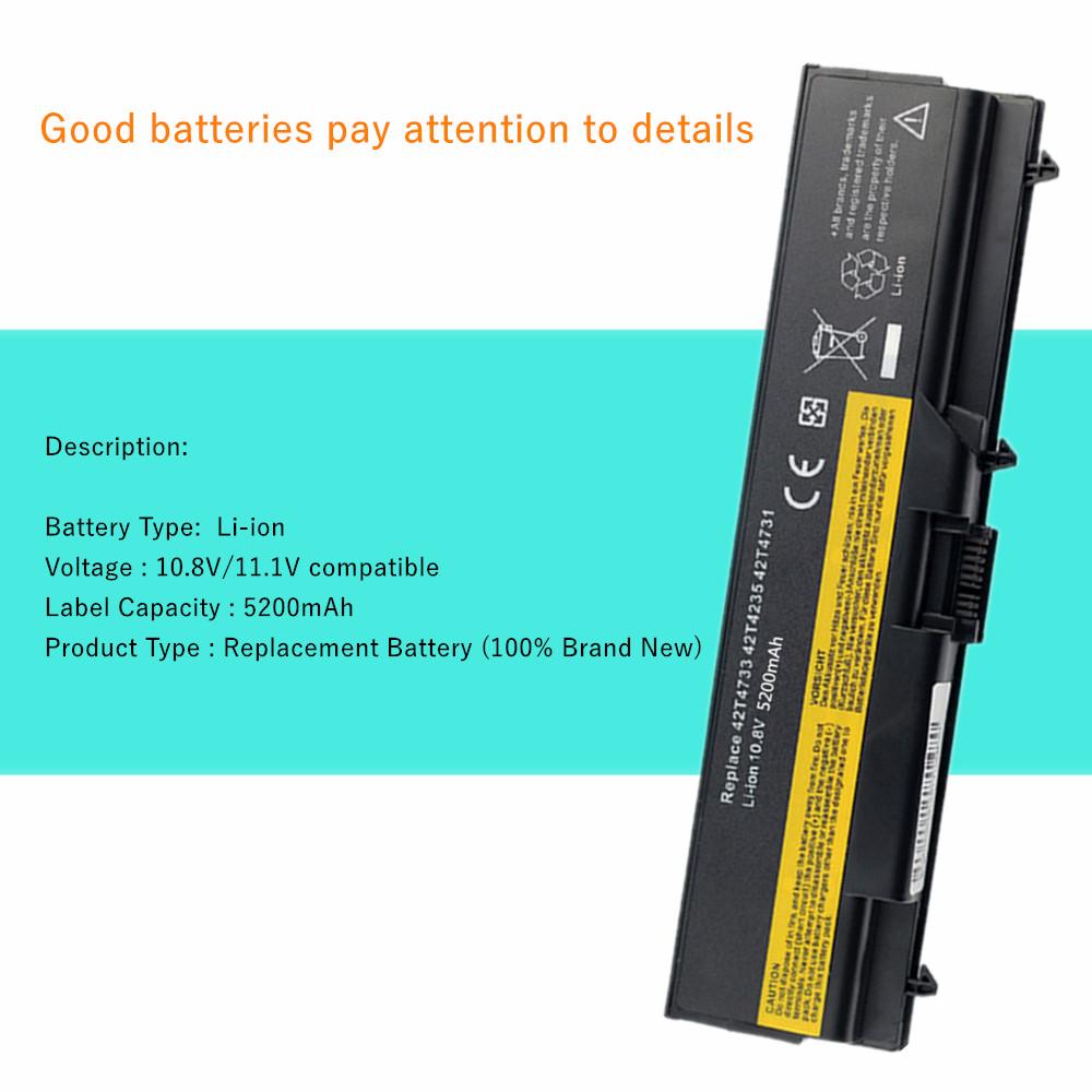 Dizüstü bilgisayar bataryası Lenovo ThinkPad E40 E50 L410 L412 L420 L421 L510 L512 L520 SL410 SL510 T410 T410i T420 T510 T510i T520 T520i için