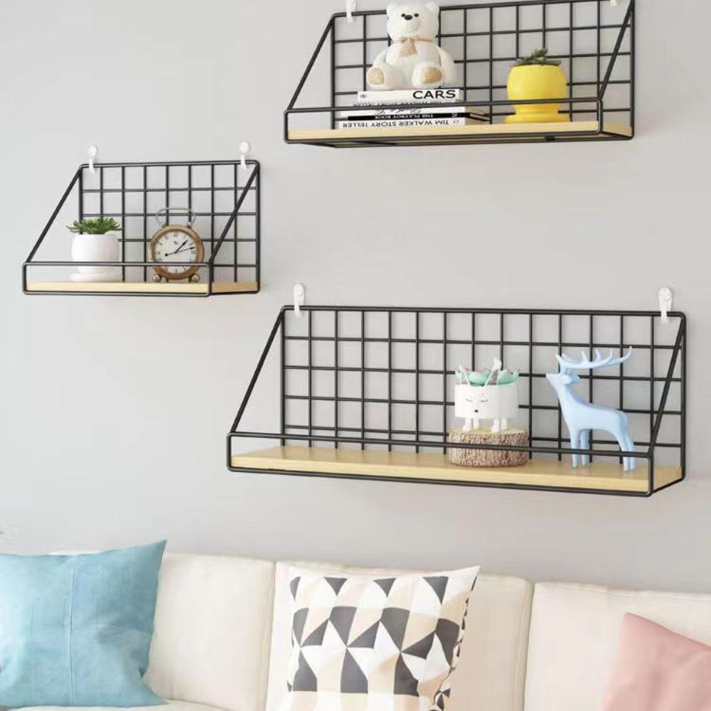 Rafturi de perete în stil simplu, decor de perete, coș de depozitare pentru dormitor, organizatoare raft de perete
