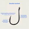 50 Stück Hochleistungs-Doppelhaken mit beschwertem Öhr & Ring - für Salzwasser-/Süßwasserfischerei, Hecht, Forelle, Barsch, Lachs
