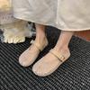 Lazy Wind Inner Height Increase Hollow Breathable Bag Head Half Slippers Women Summer Wear a Pedal Mary Jane Flat Bottom Fishing Net Shoes