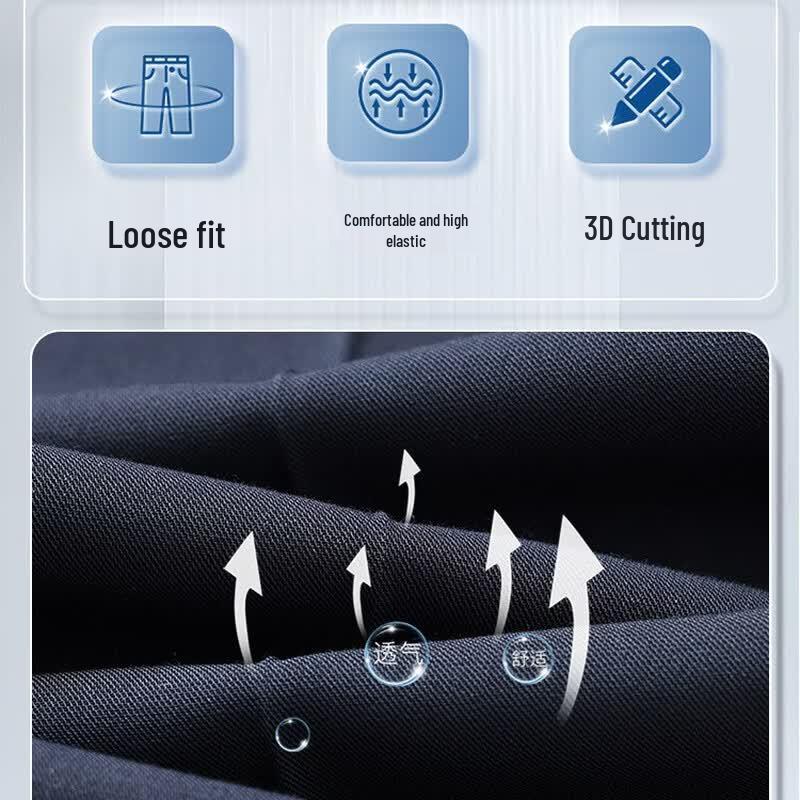 Kangbo Men's Summer Silk Blend Straight Trousers