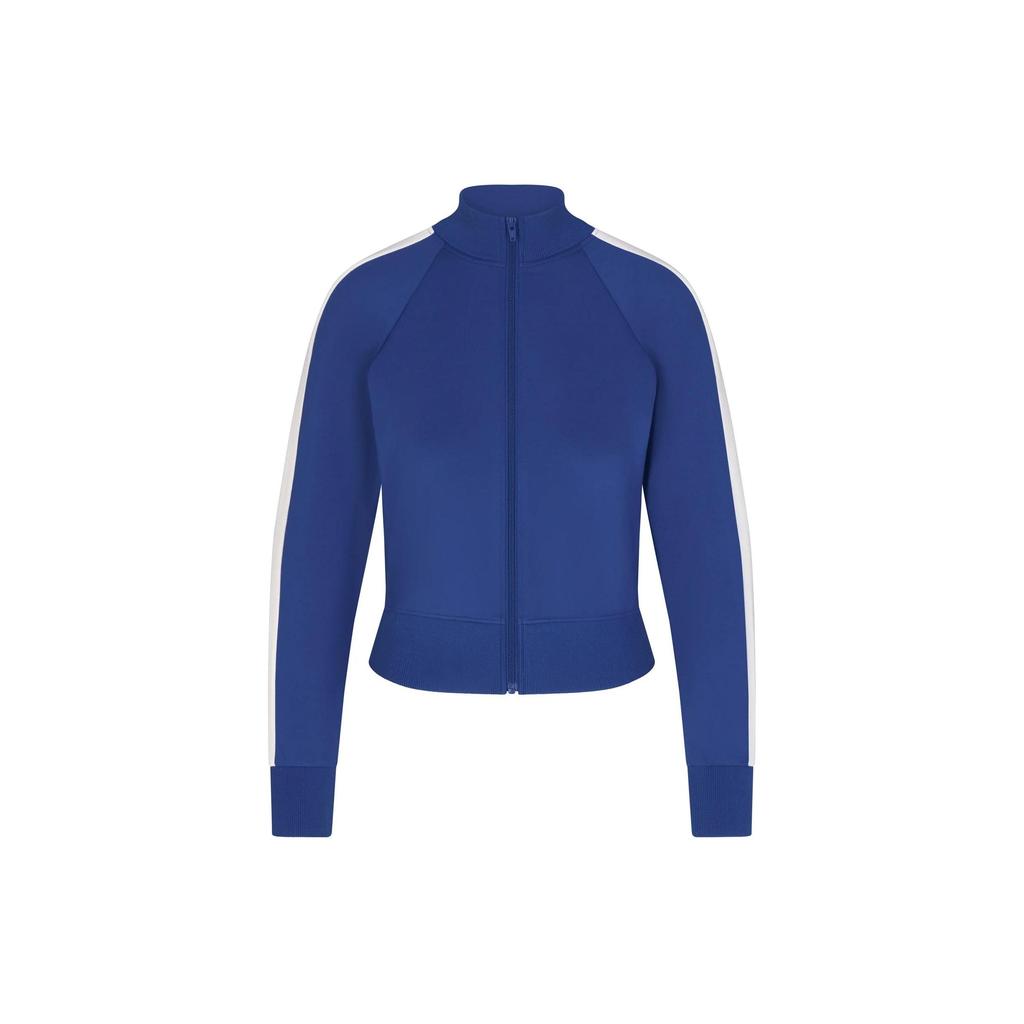 Skims Track Series Color Block Striped Zip Long Sleeve Jacket Women jackets Cobalt TP-PLO-4888-COB