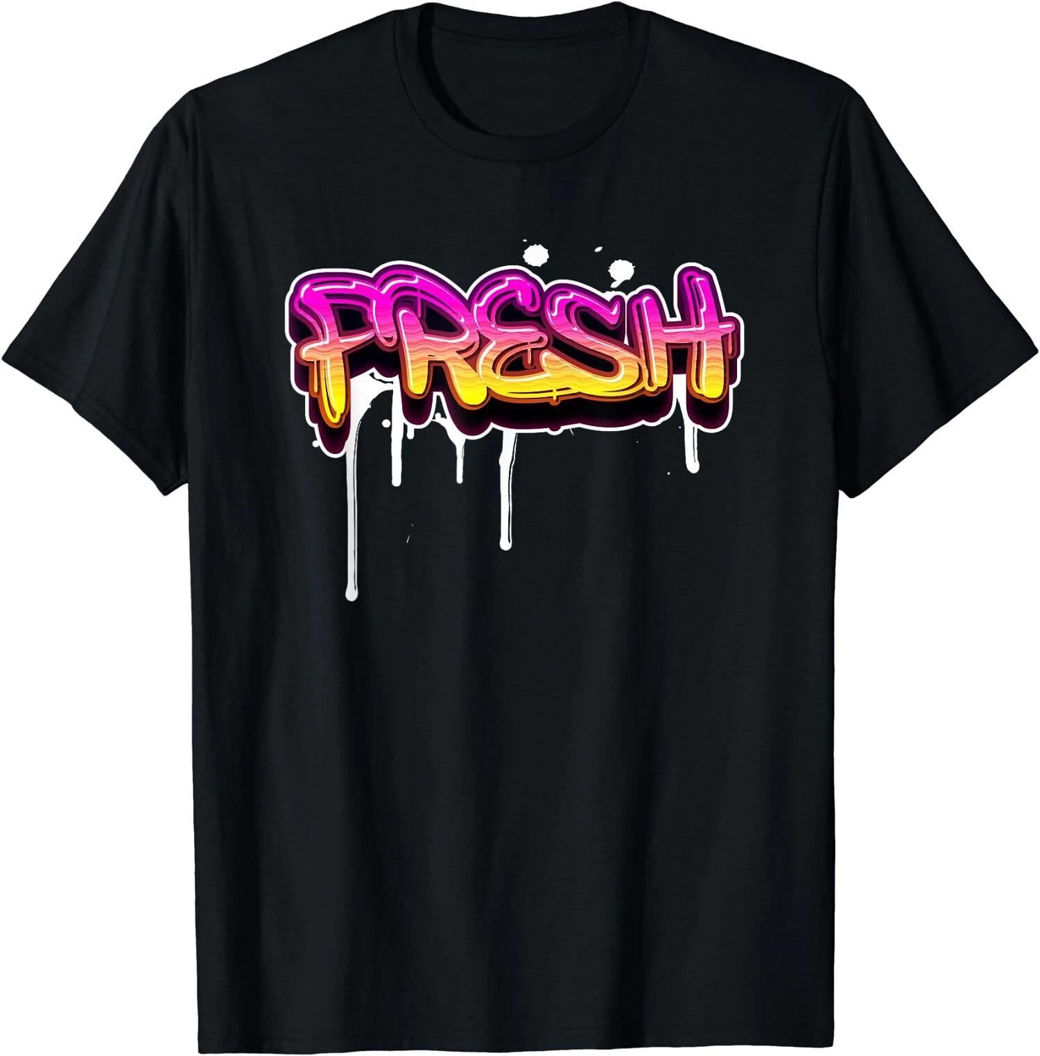 Fresh Graffiti Style, Funny Graffiti Graphic T-Shirt XL