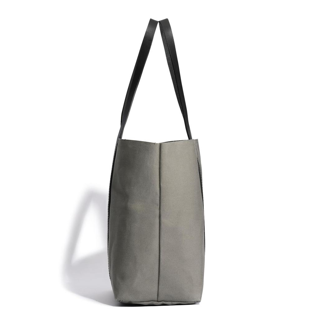 Geantă Tote Untrack PARK [M] Mărime A4, Pânză Takeyari, Mâner din Piele, Acoperită cu Parafină, Hidrofugă, Gri, 60062