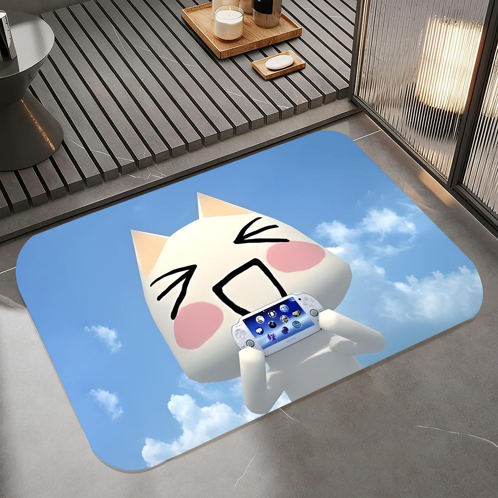 

Anime T-Toro Inoue Cat Floor Mat Diatomite Bath Mat, Quick Dry Absorbent Non-Slip Door Mat 50cm x 80cm