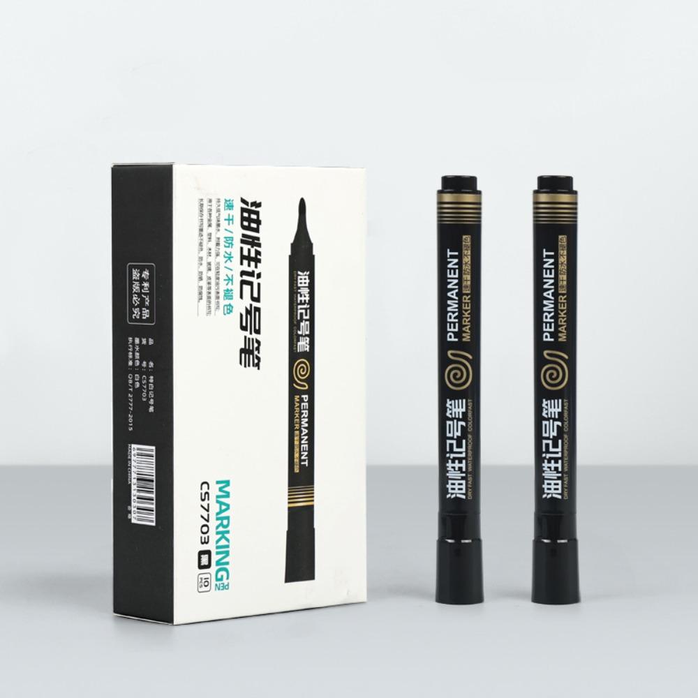 

10 шт./набір Графічний малюнок Білий маркер Перманентні скетч-ручки Корисні ручки для графіті чорний