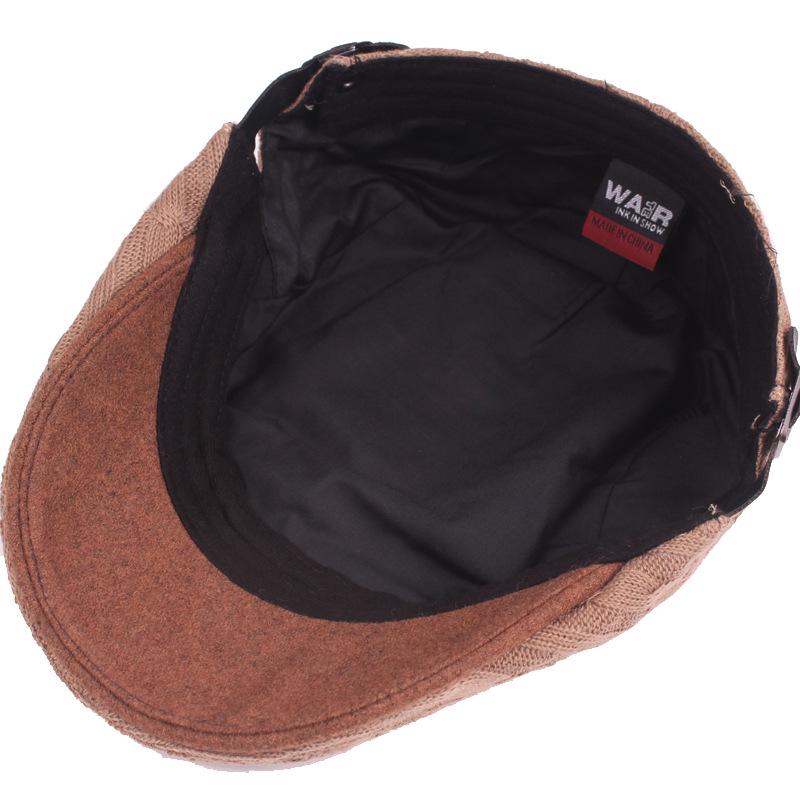 Knitted Beret Men and Women Winter Forward Cap Simple Duck Tongue Cap Middle-aged Duck Tongue Hat Hat