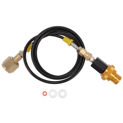 Soda Machine Adapter Hose Kit 1.5m Black Soda Adapter Hose with Gold Quick Adapter CO2 Tank Refill