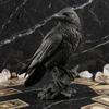 Gotische Krähenfigur Realistische Schwarze Figur Harz Rabe Statue für Halloween Tischdeko Horror Thema Partyzubehör Dekoration Dunkles Gruseliges Ornament Zuhause