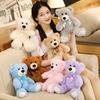 Cute Bear Doll Plush Toy Bow Teddy Panda Soothing Sleeping Doll Rag Doll Gift