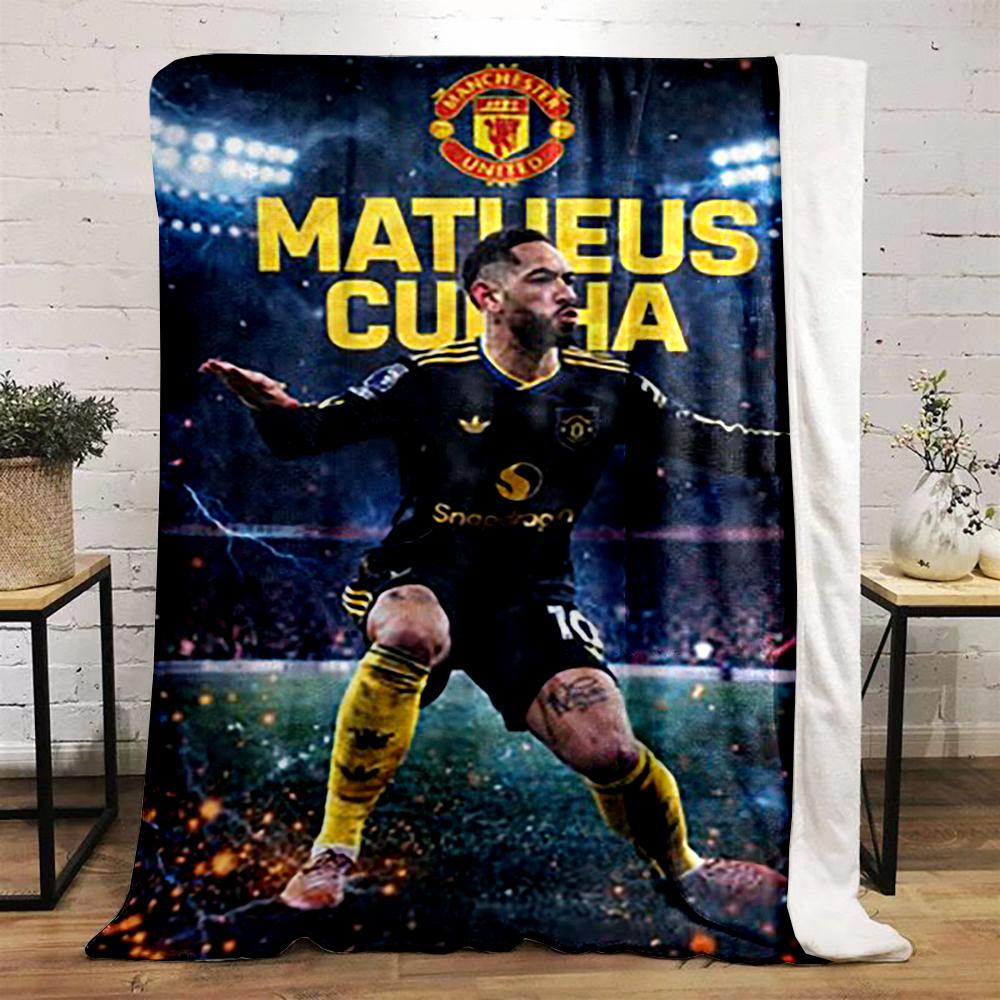 Professional Football Player Mateus Cunha Printed Pattern Bedroom Blanket, Keep Warm Bedroom Blanket, Suitable for Living Room and Bedroom Sofa