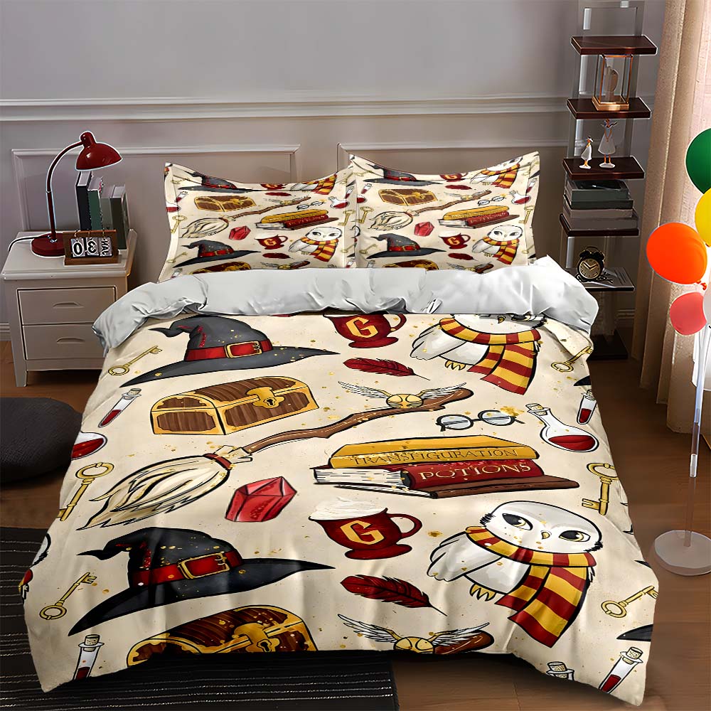 

Wizard-themed illustrations Bedding Duvet cover sets Duvet covers Pillowcases gifts (1 * Duvet Cover 2 * Pillowcases, without duvet insert) 135x200cm