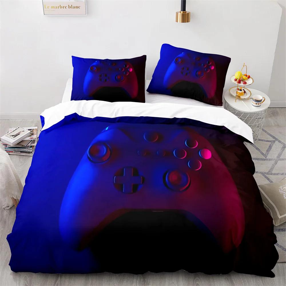 Boy's Gamepad Duvet Cover Set Single Double Size For Boys Girls Game Lover Bedding Set Polyester Comforter Cover With Pillowcase