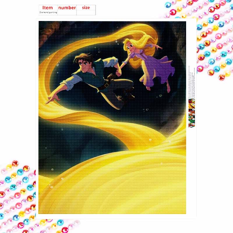 Disney Diamond Painting 5D DIY Tangled Rapunzel Flynn Rider Diamond Painting Art Diamond Painting Kits Adult/Beginner Gift Idea Home Decor