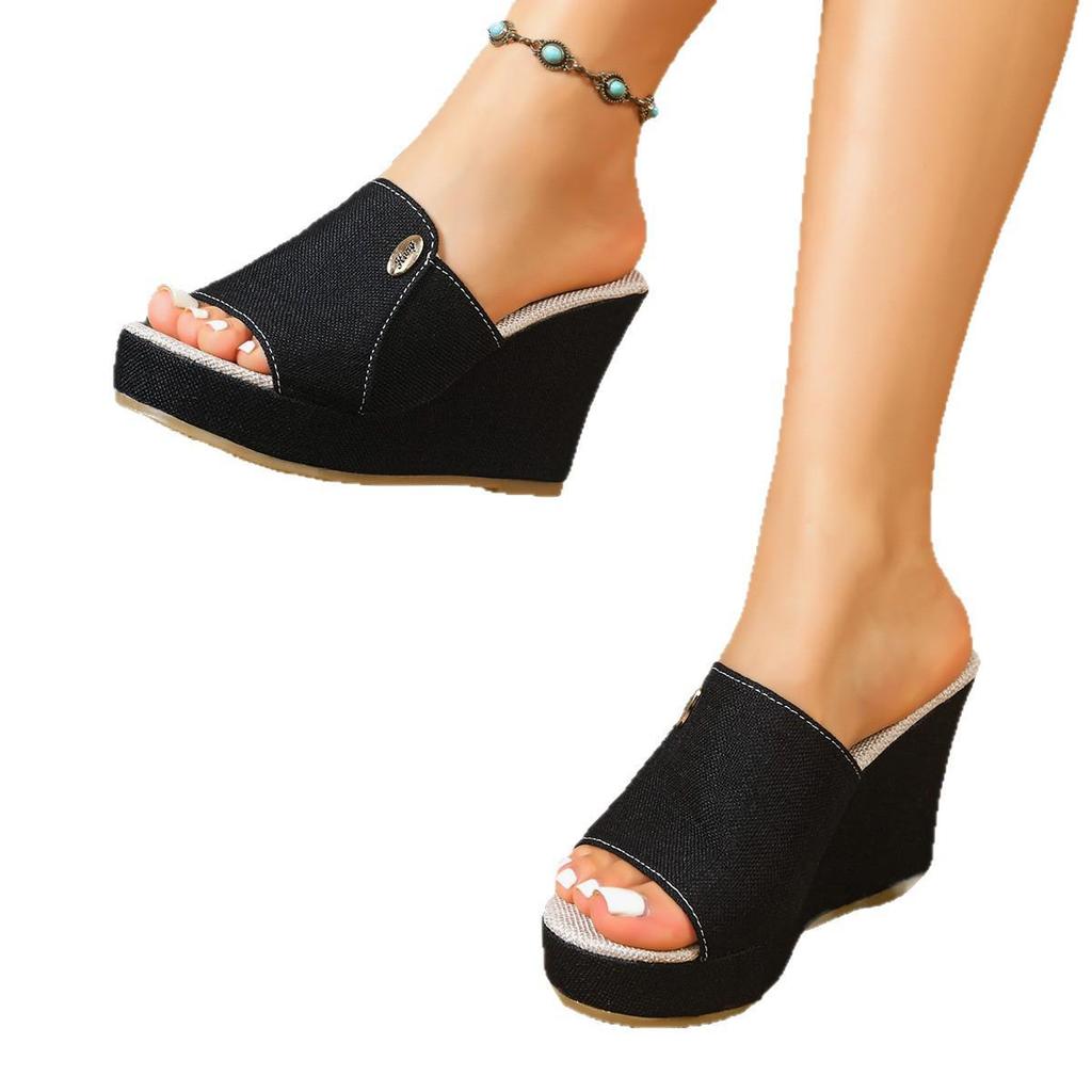 2026 Women's Platform Wedge Sandals - Chunky Sole, Open-Toe, Large Sizes, Casual Beach Style