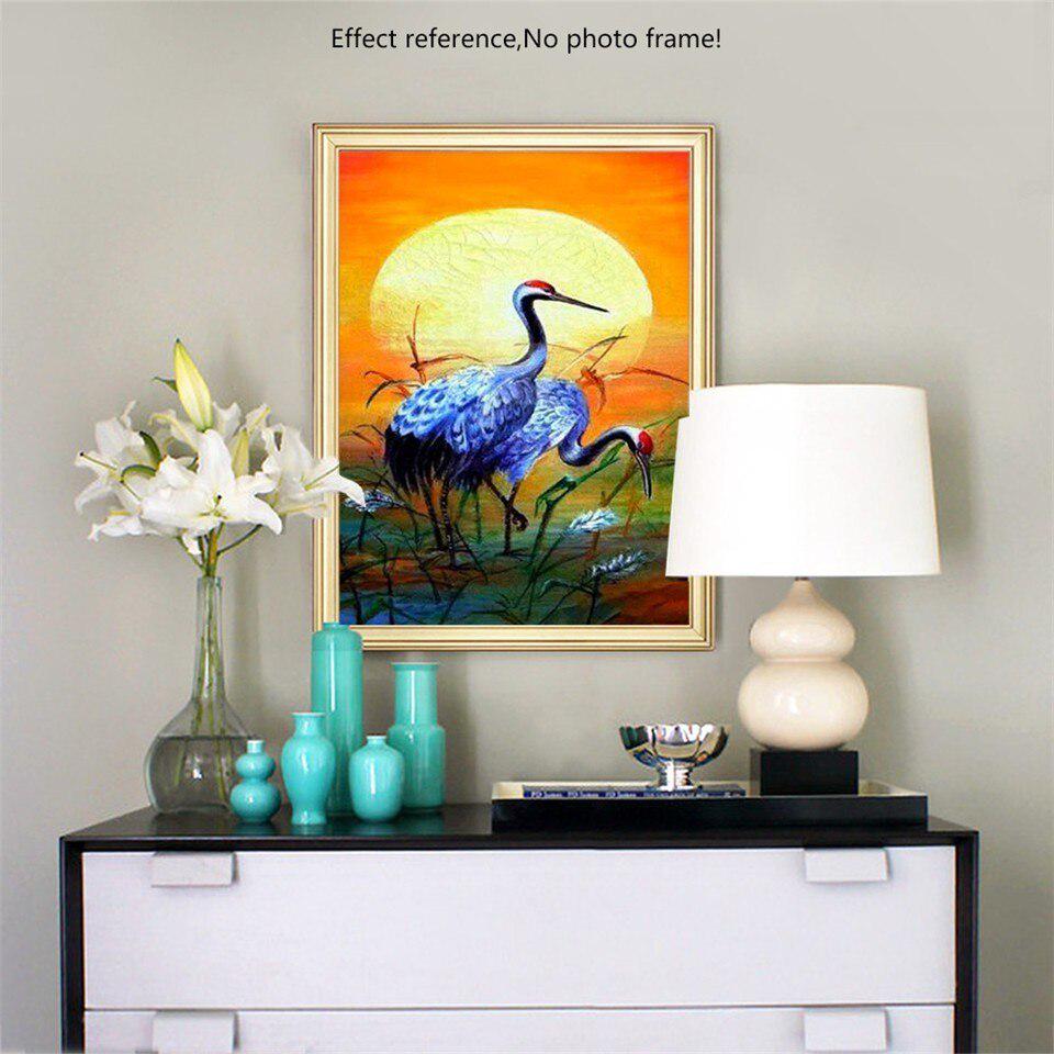 5D Diamond Painting Full Display Animal Crane Diamond Embroidery Full Round Cross Stitch
