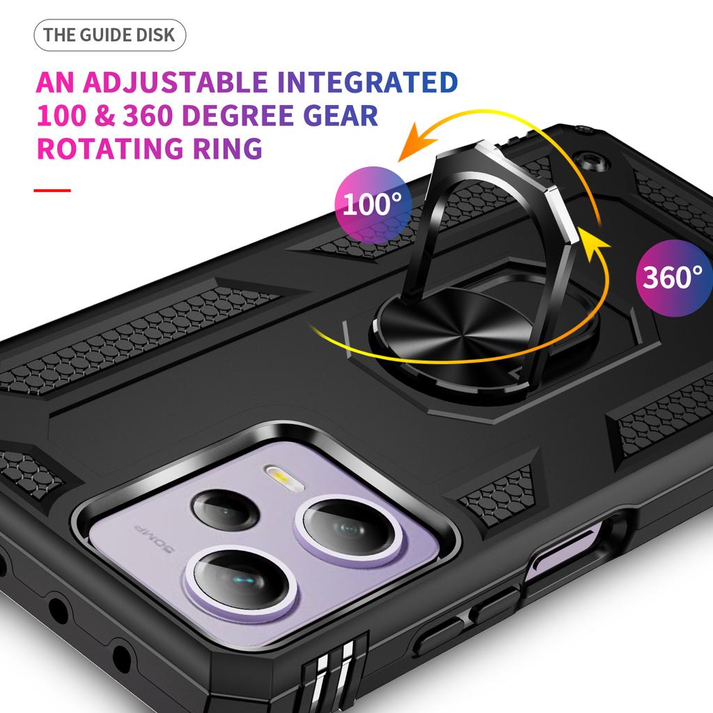 Ring Holder Kickstand Phone Case for Xiaomi Redmi Note 12 Pro 5G/Note 12 Pro Speed 5G/Poco X5 Pro 5G,TPU+PC Hybrid Cover