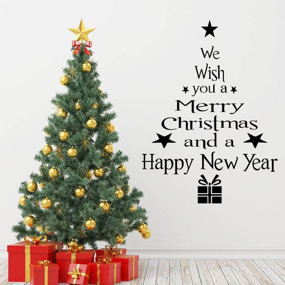 Waterproof Home Gifts Wall Stickers Window Decal Decor Merry Christmas Xmas Tree Posters