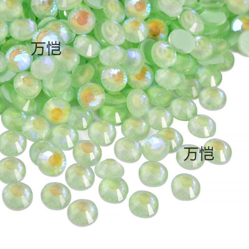 Grüner Diamant-Nagelbohrer mit flachem Boden, Glaskristall mit silbernem Boden, Handyhüllen-Zubehör, Aufkleber, Diamant, DIY-Strass-Schmuckzubehör