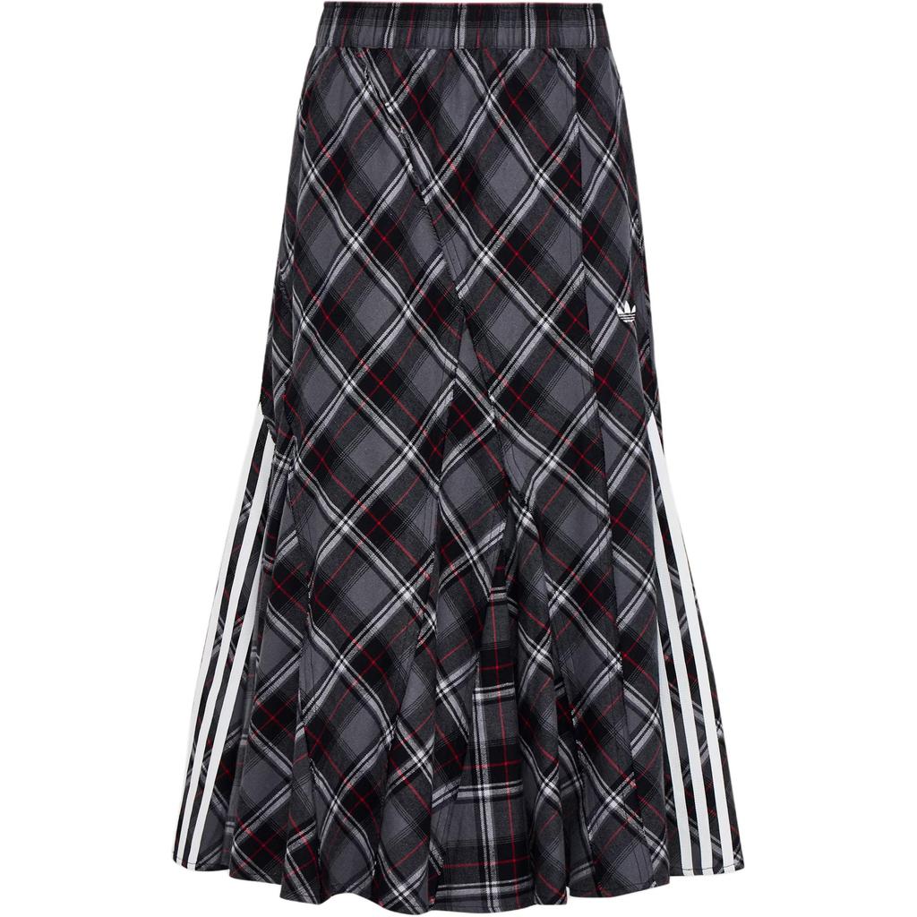 Adidas Originals Check Skirt Striped Plaid Sports Fashion Versatile Casual Long Skirt Women skirts KT6381