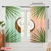 2pcs 2D Flat Printing Party Curtains Tropical Coconut Palm Leaves Polyester Fabric Without Electricity Festive Holiday Use for