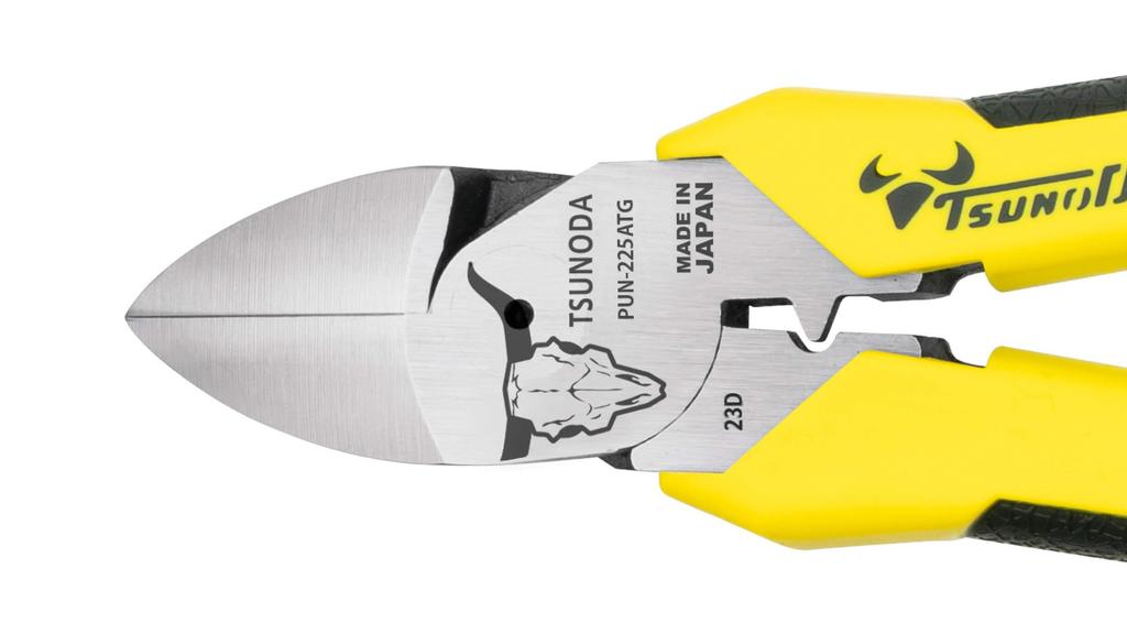 TSUNODA Electric Power Nippers with Crimping Eccentric x 3 Thin-Blade Function, VVF2.6 Cores, 225mm, PUN-225ATG