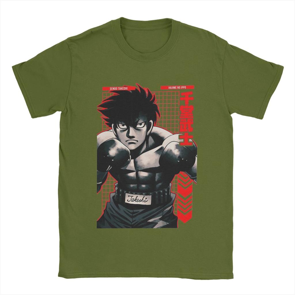 Funny Sendo Takeshi Hajime No Ippo Anime T-Shirts Men Round Neck Cotton T Shirt Short Sleeve Tee Shirt Gift Idea Clothing