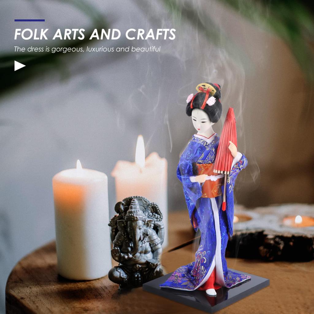 GANAZONO Japanese Doll, Dancing Maiko Geisha Doll, Japanese Souvenir, Present, Decoration, Room Decoration, 30cm (Gray)