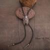 6Pieces Southwestern Styles Men's Bolo Tie with Cow Skull Star Pendant for Casual or Formal Wear Leather Cord Necktie