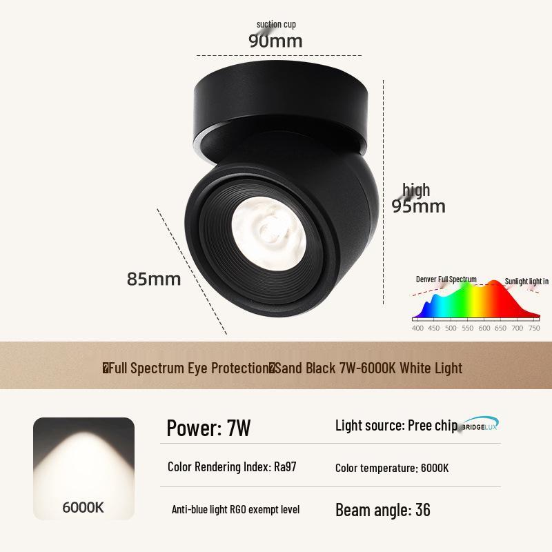 Adjustable Rotatable Surface-Mounted Downlight for Living Room, Aisle, Entrance, Bedroom - No Main Light Required