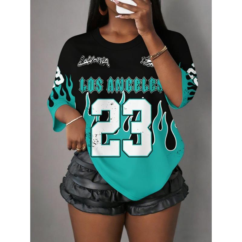No.23 Print Men T-Shirt Women Short Sleeves California New York T-Shirt Vintage Los Angeles Sport Daily Tees Kids Clothes Tops