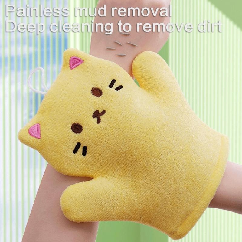 Soft Exfoliating Bath Mitts For Children Ergonomic Design Hypoallergenics Bath Gloves Durability Bathing Accessories