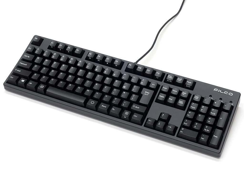 FILCO Teclado Mecánico Majestouch 3 Eje Marrón Tamaño Completo 108 Teclas Japonés Kana Funciones Multimedia Equipado con Teclas PBT Moldeadas en 2 Colores Negro Mate