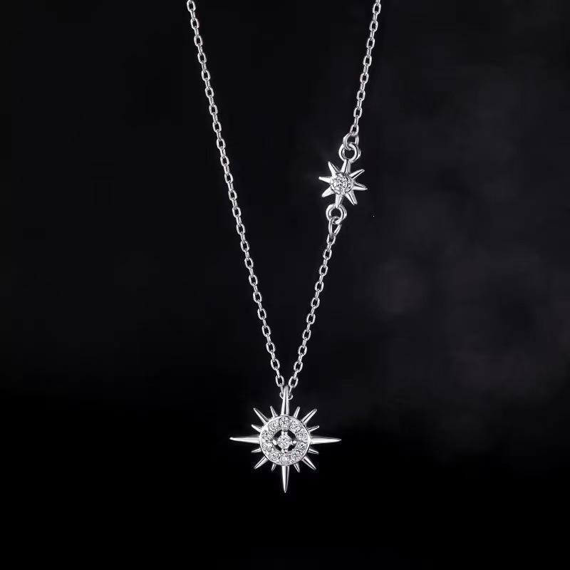 925 Sterling Silver Star Necklace - Luxury Women's Choker, 2025 New Fashion Clavicle Chain
