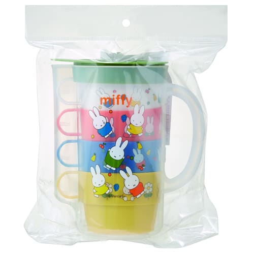 Skater KS32-A Stacking Cups with Case, Set of 4, Miffy 21 Design, Made In Japan