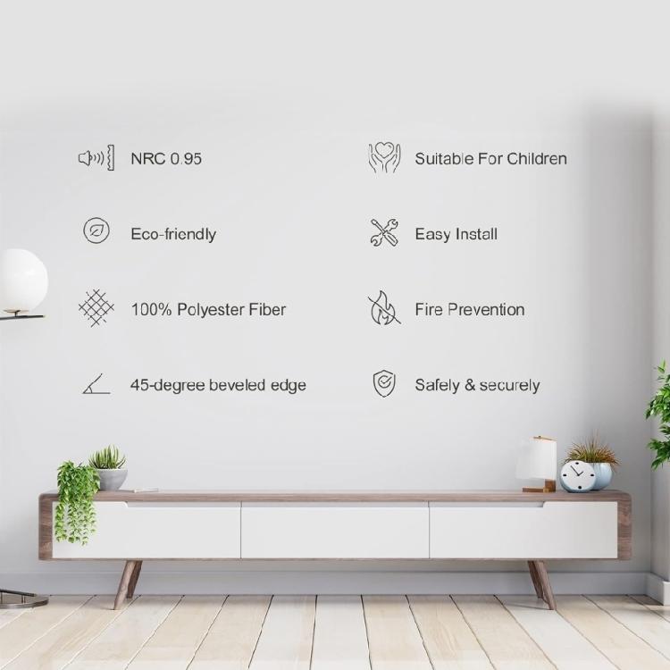 Set of 12 Soundproof Foam Tiles Hexagonal Self Adhesive Wall Panel Polyester Soundproof Wall Panel Soundproof Foam Panel