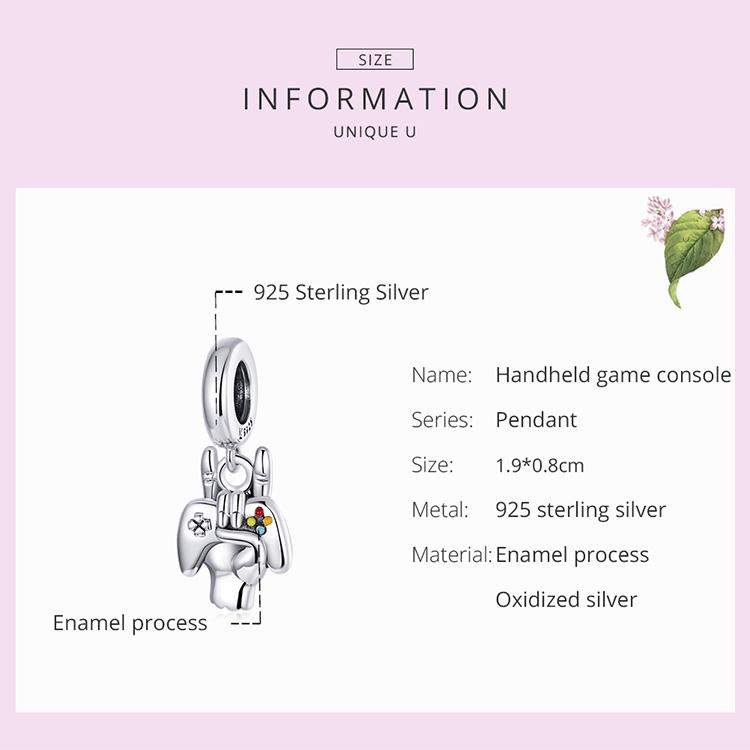 WOSTU Gesto de amor y consola de juegos cuenta colgante de plata de ley 925 para mujer joyería fina