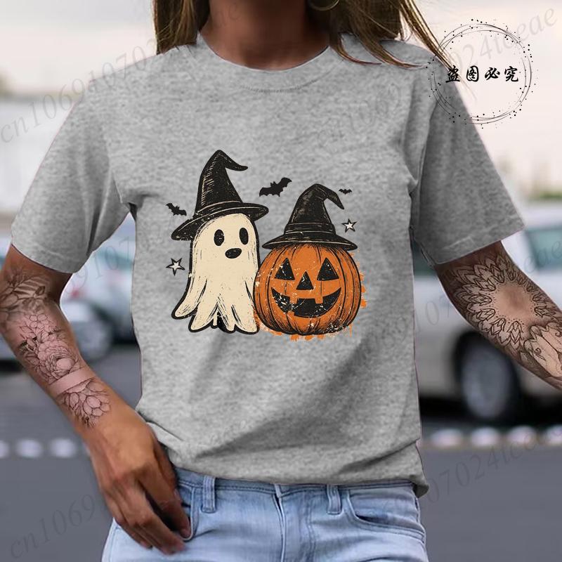 Halloween T Shirt Men Women Casual Short Sleeve Graphic Tee Print Cosplay Funny Halloween Pumpkin Tops Summer Y2k Clothes